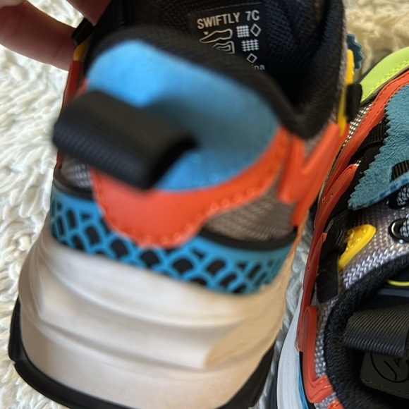 Javi Swiftly Shoes Sneakers Blu/Red/YLW Kids TD US Size 7C - Picture 8 of 15